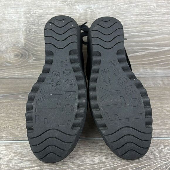 Fly London Yebi Black Suede Women’s Size 8.5/EU 39 Wrap Wedge Ankle Bootie - Picture 7 of 11